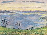 Genfersee am Abend von Chexbres aus Ferdinand Hodler